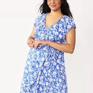 Draper James Blue and White Floral Dress